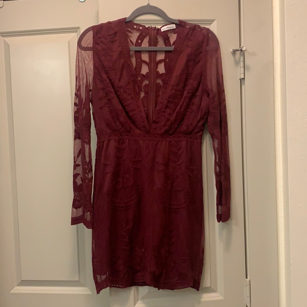 Lace burgundy dress